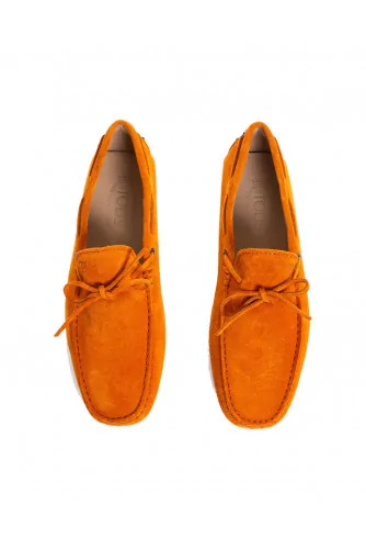 Mocassin Tod's croûte orange avec lacets pour homme