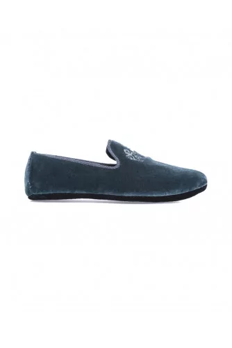 Indoor loafers Line Loup "Robert-André" grey in velvet for men