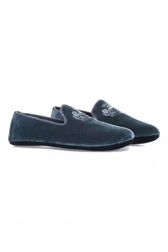 Achat Indoor loafers Line Loup Robert-André grey in velvet for men - Jacques-loup