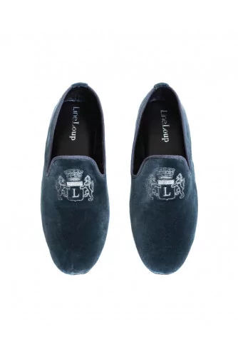 Achat Indoor loafers Line Loup Robert-André grey in velvet for men - Jacques-loup