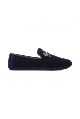 Achat Indoor loafers  Line Loup Robert-André navy blue in velvet for men - Jacques-loup