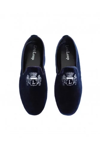 Achat Indoor loafers  Line Loup Robert-André navy blue in velvet for men - Jacques-loup