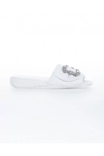 Mule Line Loup "Emmanuelle" blanc pour femme