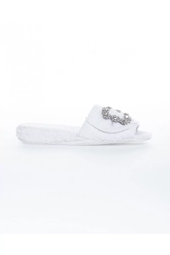 Mule Line Loup "Emmanuelle" blanc pour femme