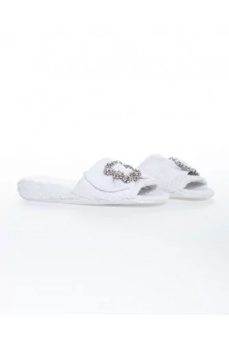 Mule Line Loup "Emmanuelle" blanc pour femme