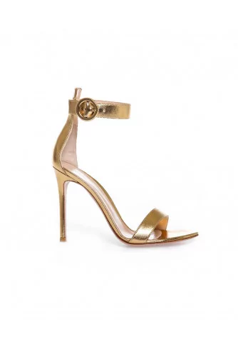 High-heeled golden sandales "Portofino" Gianvito Rossi for women