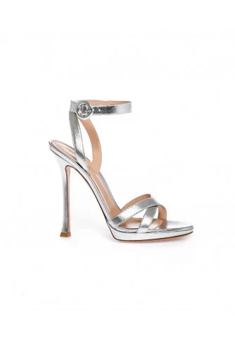 High-heeled silver sandales Gianvito Rossi for women