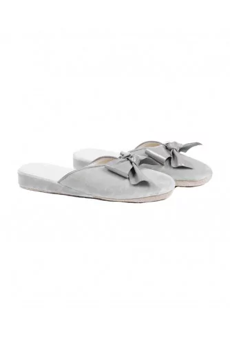 Mule Line Loup "Nicole" velours gris pour femme