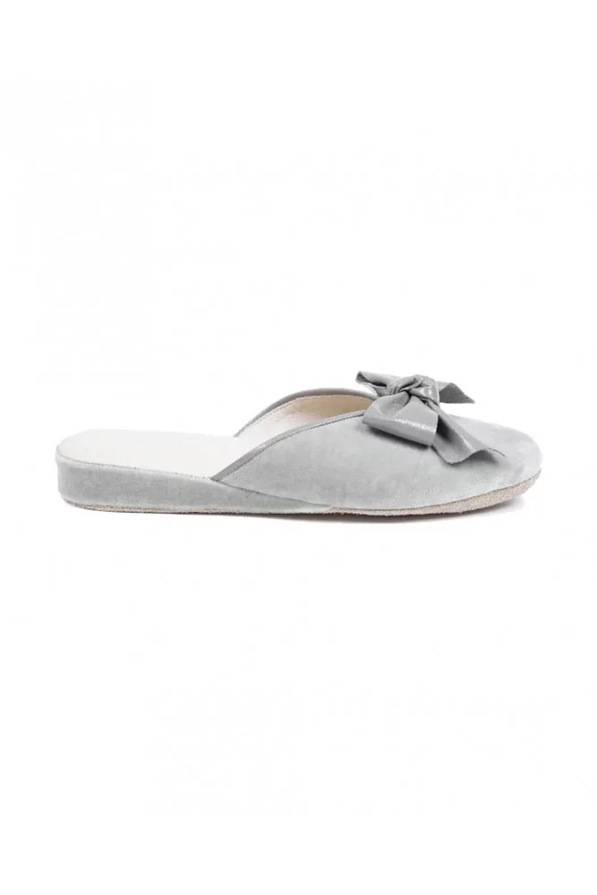 Mule Line Loup "Nicole" velours gris pour femme