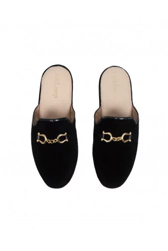 Achat Indoor mules Line Loup Jacqueline black with metallic bit for women - Jacques-loup