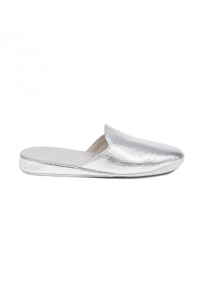 Indoor mules Line Loup "Linette" silver for women
