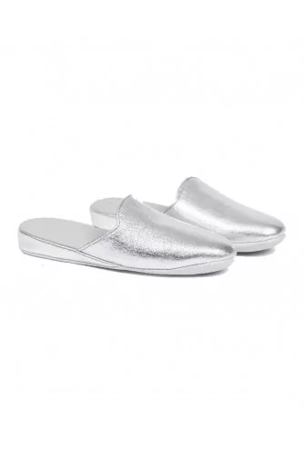 Indoor mules Line Loup "Linette" silver for women