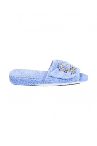 Mule Line Loup "Emmanuelle" bleu ciel pour femme