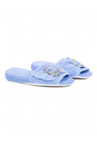 Mule Line Loup "Emmanuelle" bleu ciel pour femme