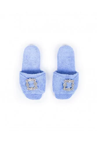 Mule Line Loup "Emmanuelle" bleu ciel pour femme