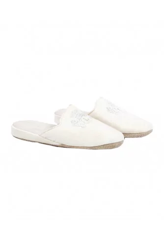 Achat Indoor mules Line Loup Stéphanie white with silver embroidery - Jacques-loup