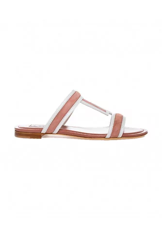 Mule Tod's ivoire et vieux rose pour femme