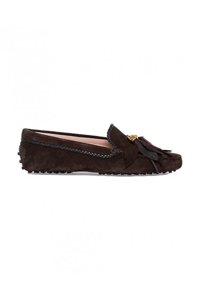Moccasins Tod's brown with leaves tassels for women