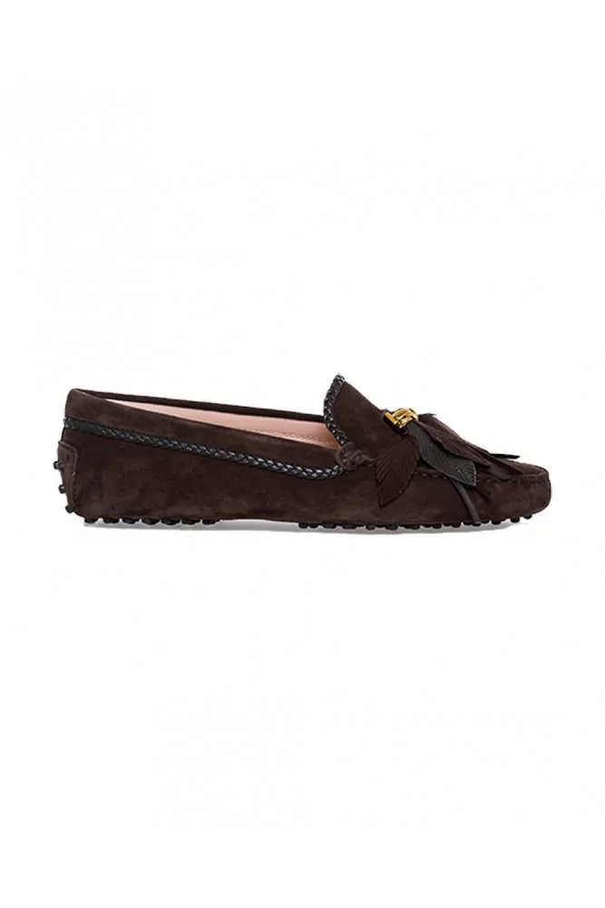 Mocassin Tod's Marron avec pompons feuilles pour femme