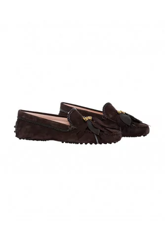 Moccasins Tod's brown with leaves tassels for women