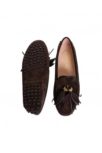 Mocassin Tod's Marron avec pompons feuilles pour femme