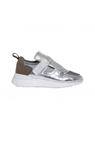 Basket Tod's argent semelle blanche légère pour femme