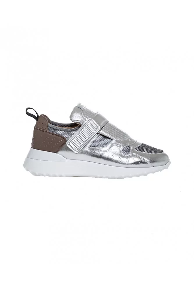 Basket Tod's argent semelle blanche légère pour femme