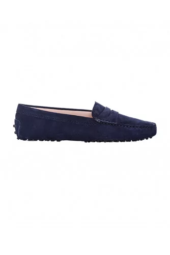 Mocassin Tod's bleu avec patte marine pour femme