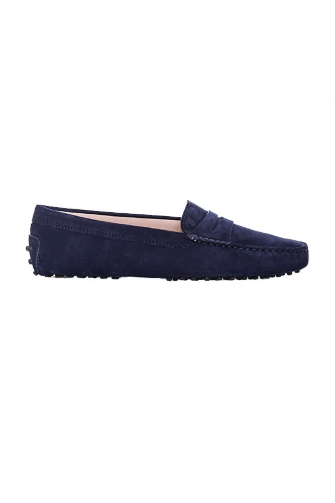 Mocassin Tod's bleu avec patte marine pour femme