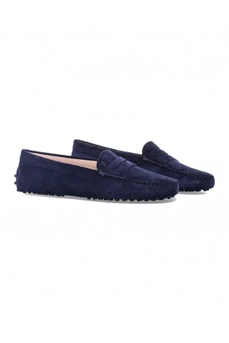 Mocassin Tod's bleu avec patte marine pour femme