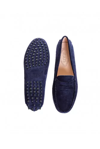 Mocassin Tod's bleu avec patte marine pour femme