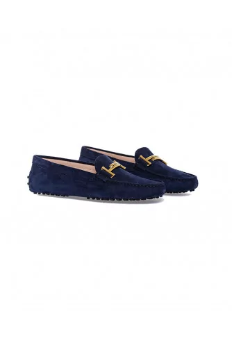 Mocassin Tod's bleu marine et or pour femme