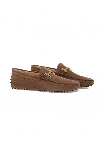 Mocassin Tod's "Doppia T" croûte marron pour homme