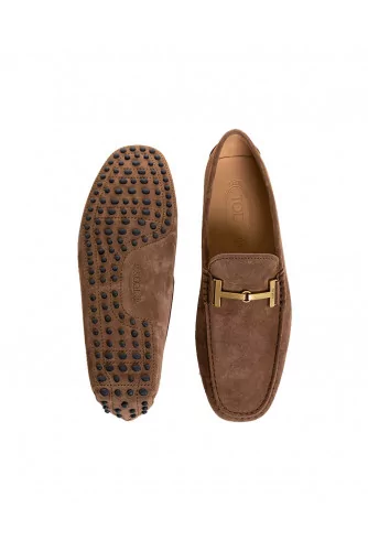 Mocassin Tod's "Doppia T" croûte marron pour homme