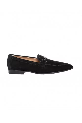 Moccasins Tod's "Doppia T" black in split leather for men