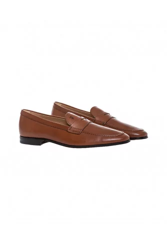 Mocassin Tod's chèvre patiné marron avec patte pour homme