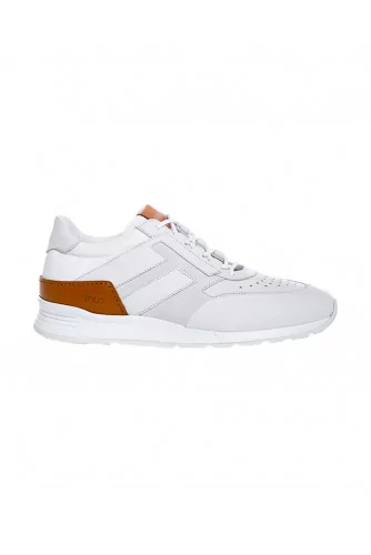 Sportivo Luxury - Two-tones calf leather and textile sneakers