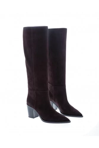 Suede high boots Texan style 70