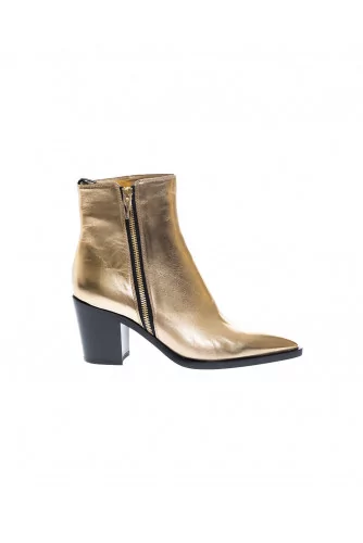 Boot texane Gianvito Rossi or, zipée, talon 70 pour femme