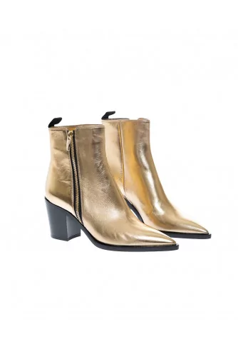 Boot texane Gianvito Rossi or, zipée, talon 70 pour femme