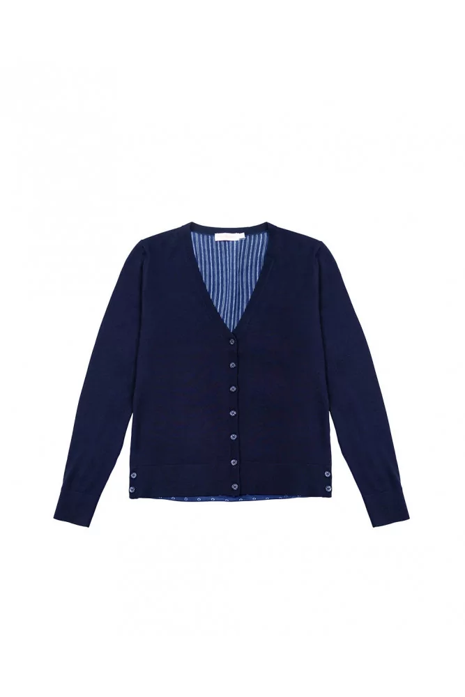 Silk and wool cardigan V neckline