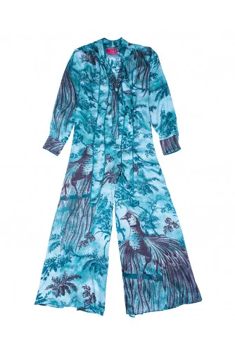 XXL Jumpsuit with "Peacock" print
