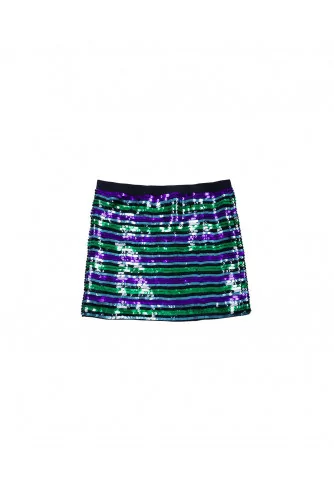 Short skirt with striped sequins