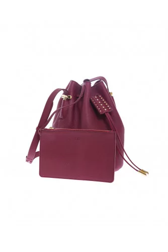Micro - Leather bucket bag with metal details