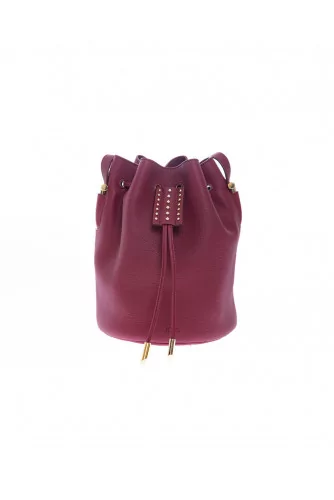 Micro - Leather bucket bag with metal details