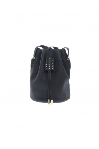 Micro - Leather bucket bag with metal details