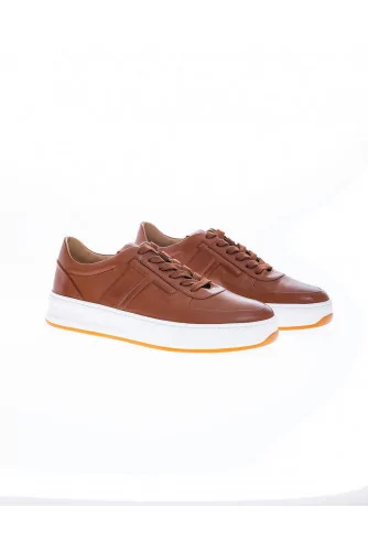 Tennis Tod's "New Cassetta" cognac pour homme