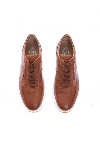 Tennis Tod's "New Cassetta" cognac pour homme