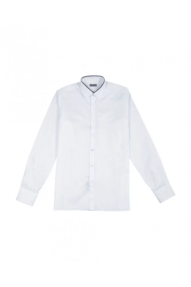 Cotton shirt grey piping around the collar