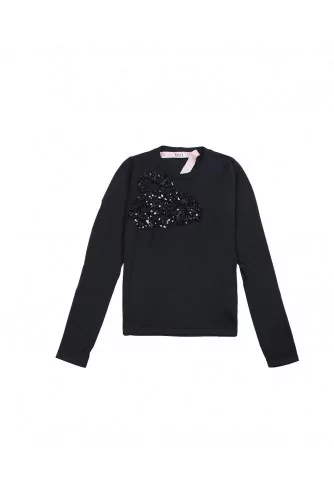 Pull en laine avec ruban et paillettes